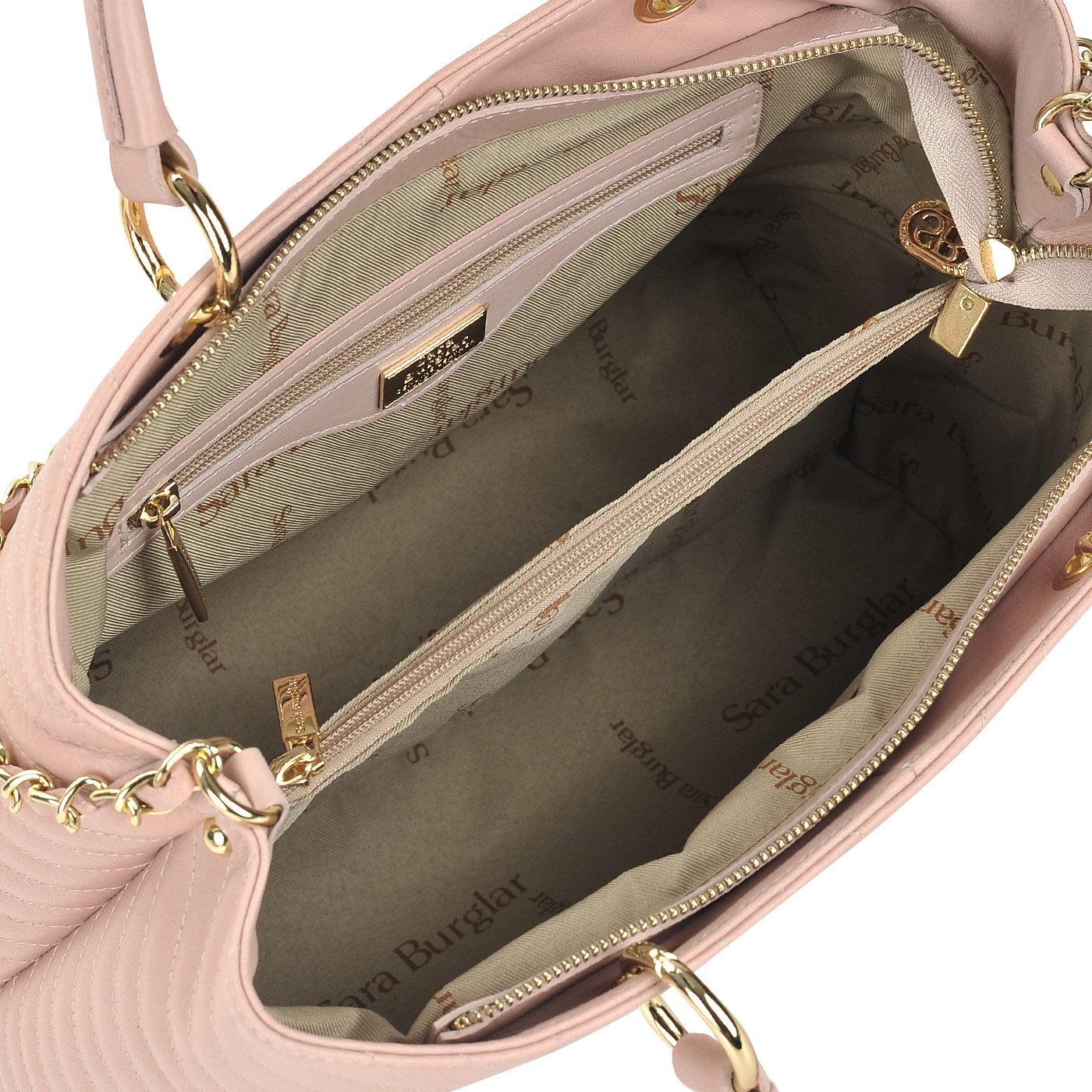 Женская стеганая сумка из натуральной кожи Sara Burglar Giola