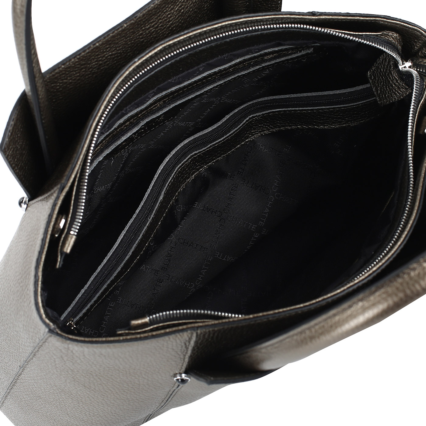 Женская кожаная сумка с двумя внешними карманами Chatte 