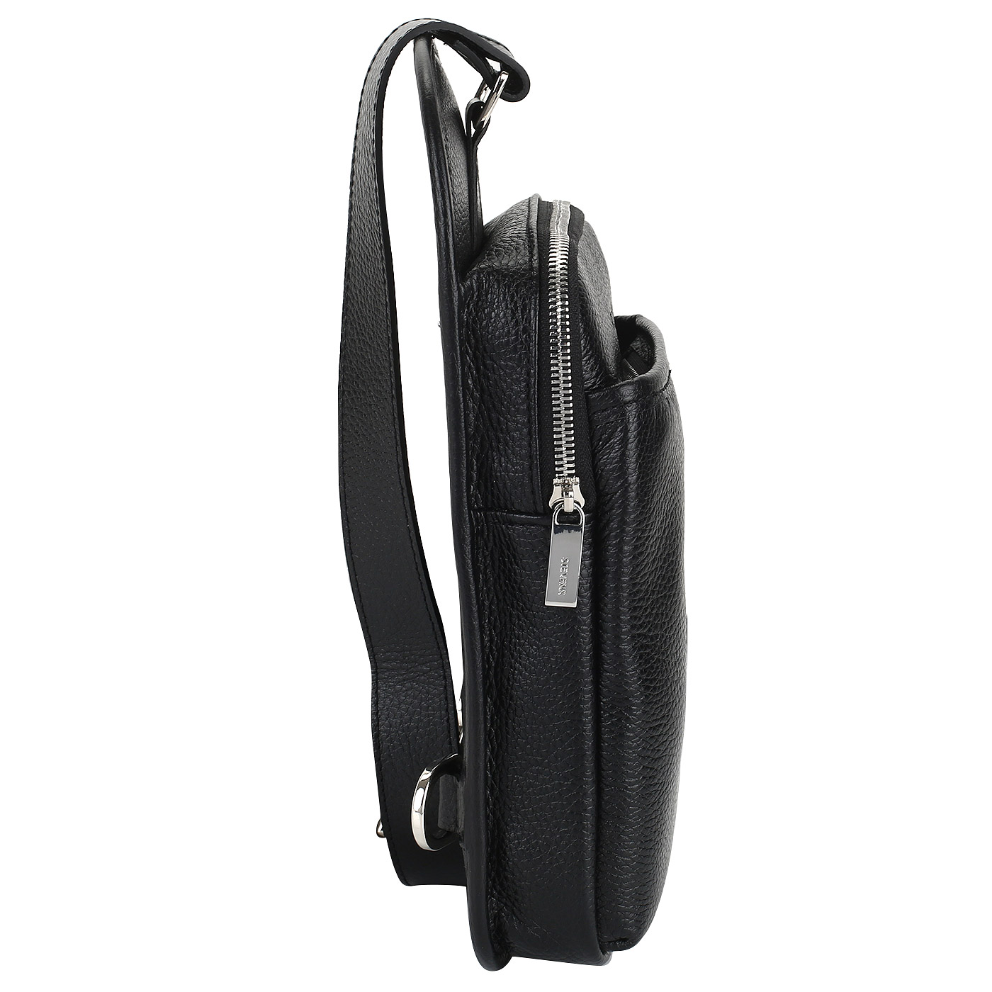 Черная кожаная сумка через плечо Stevens 