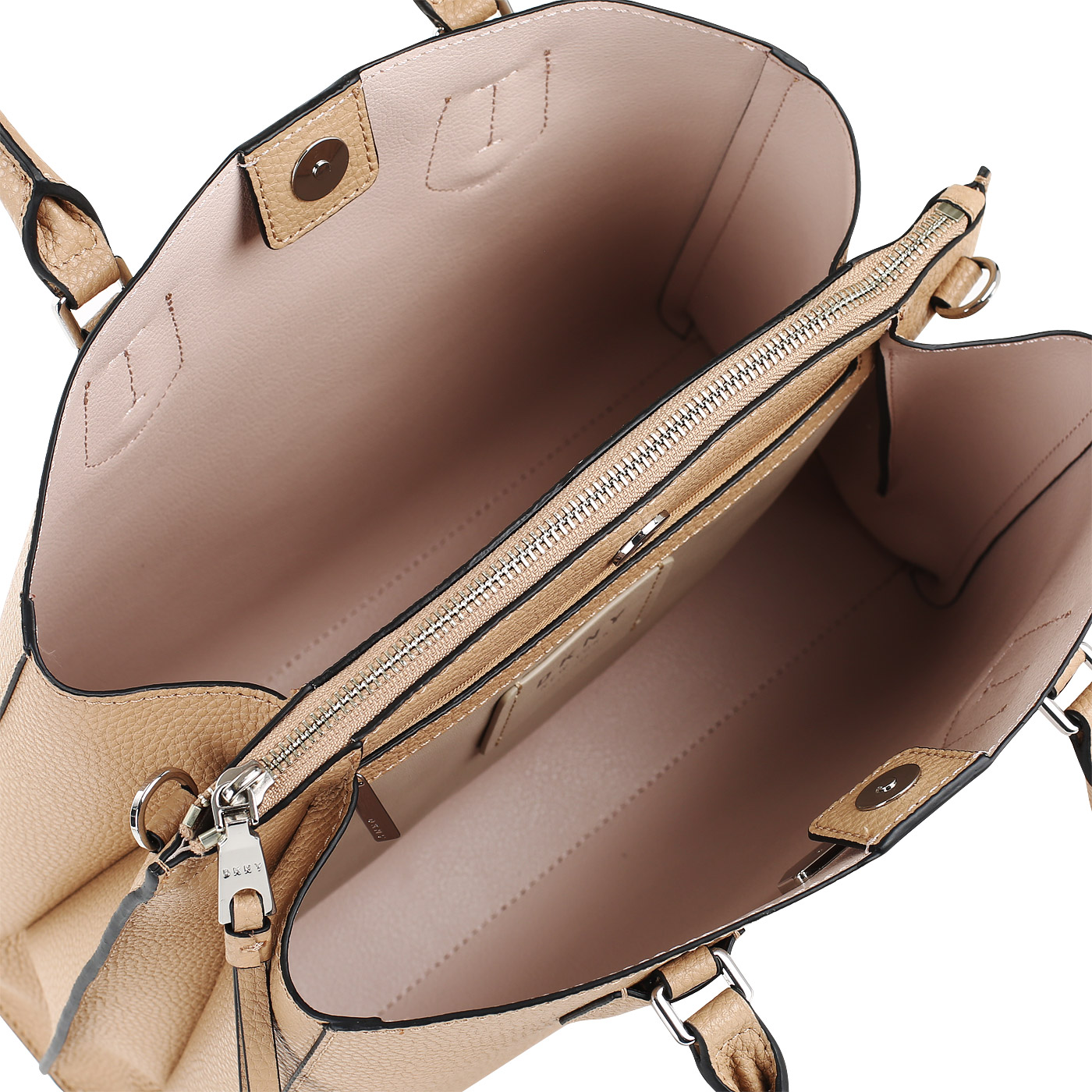 Бежевая кожаная сумка DKNY Noho