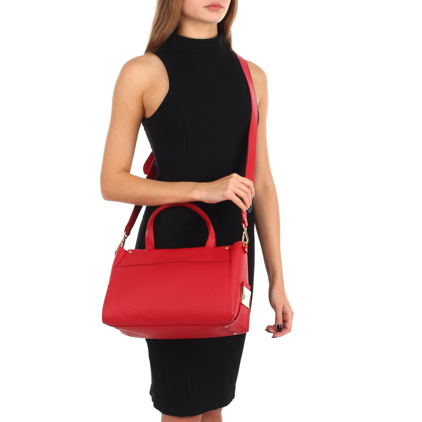 Красная кожаная сумка Gilda Tonelli King Eco