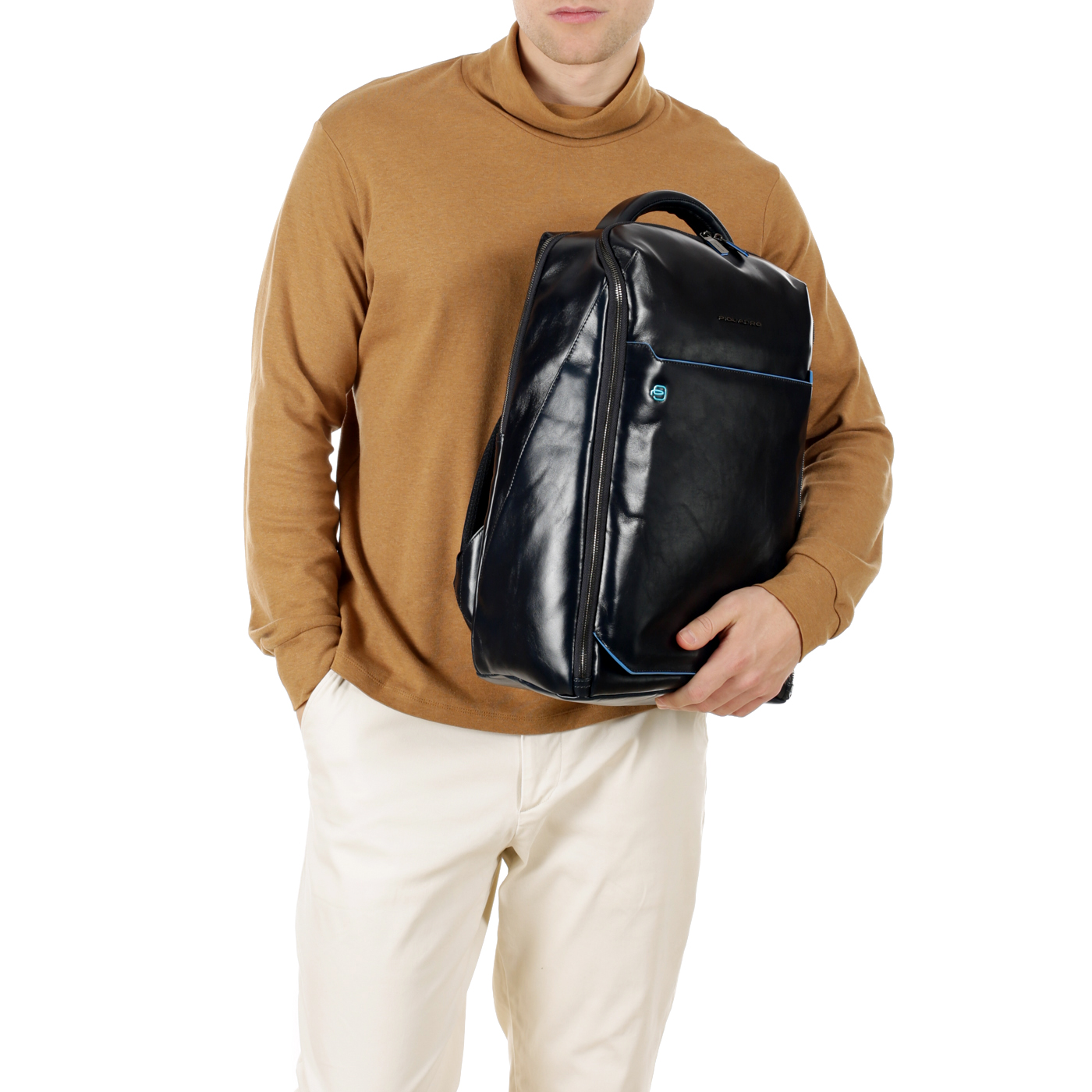 Кожаный рюкзак Piquadro Blue square