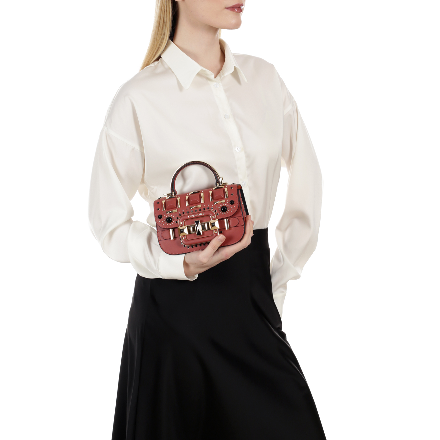 Кожаная сумка с клепками Cromia It Carrie