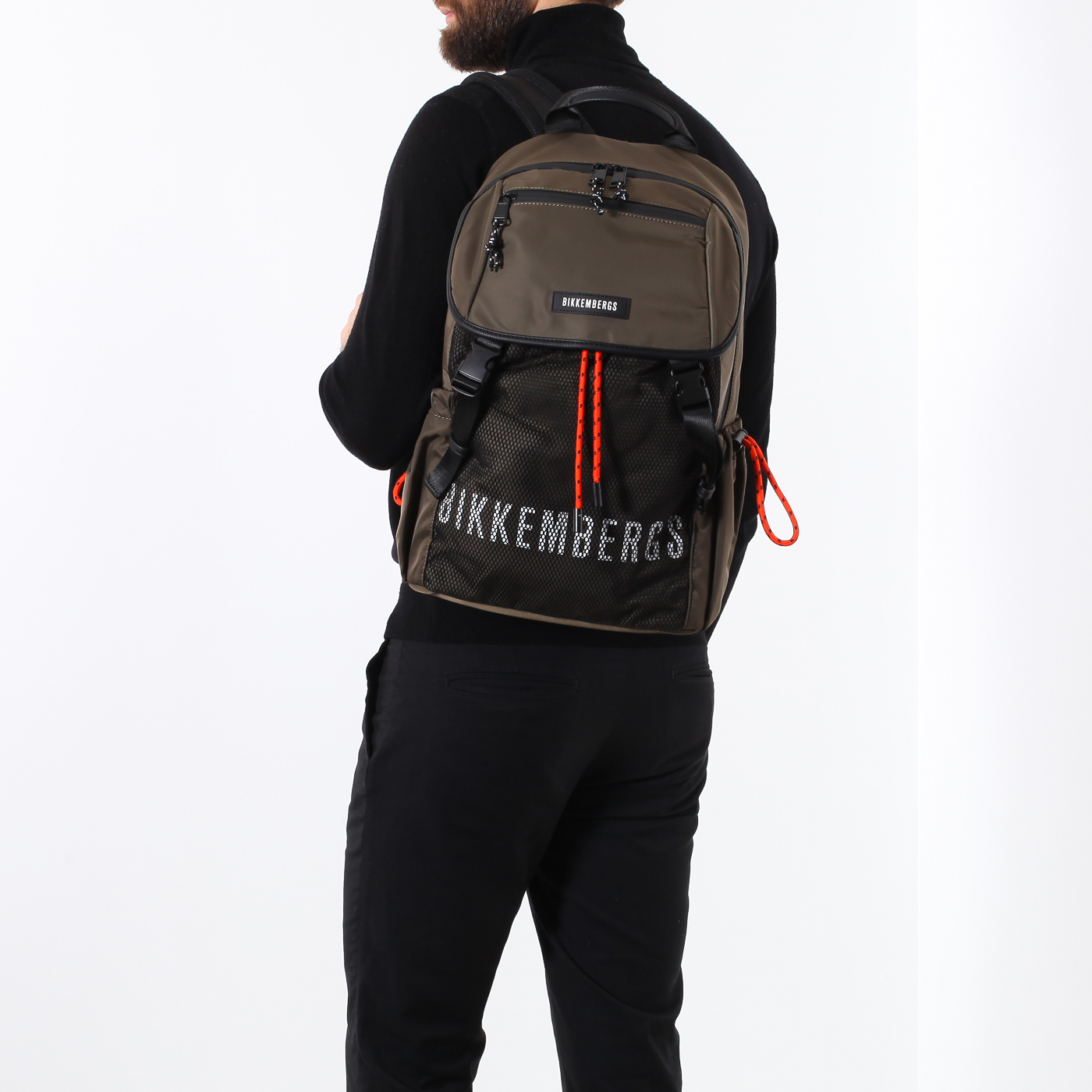 Рюкзак цвета хаки Bikkembergs Macro Logo