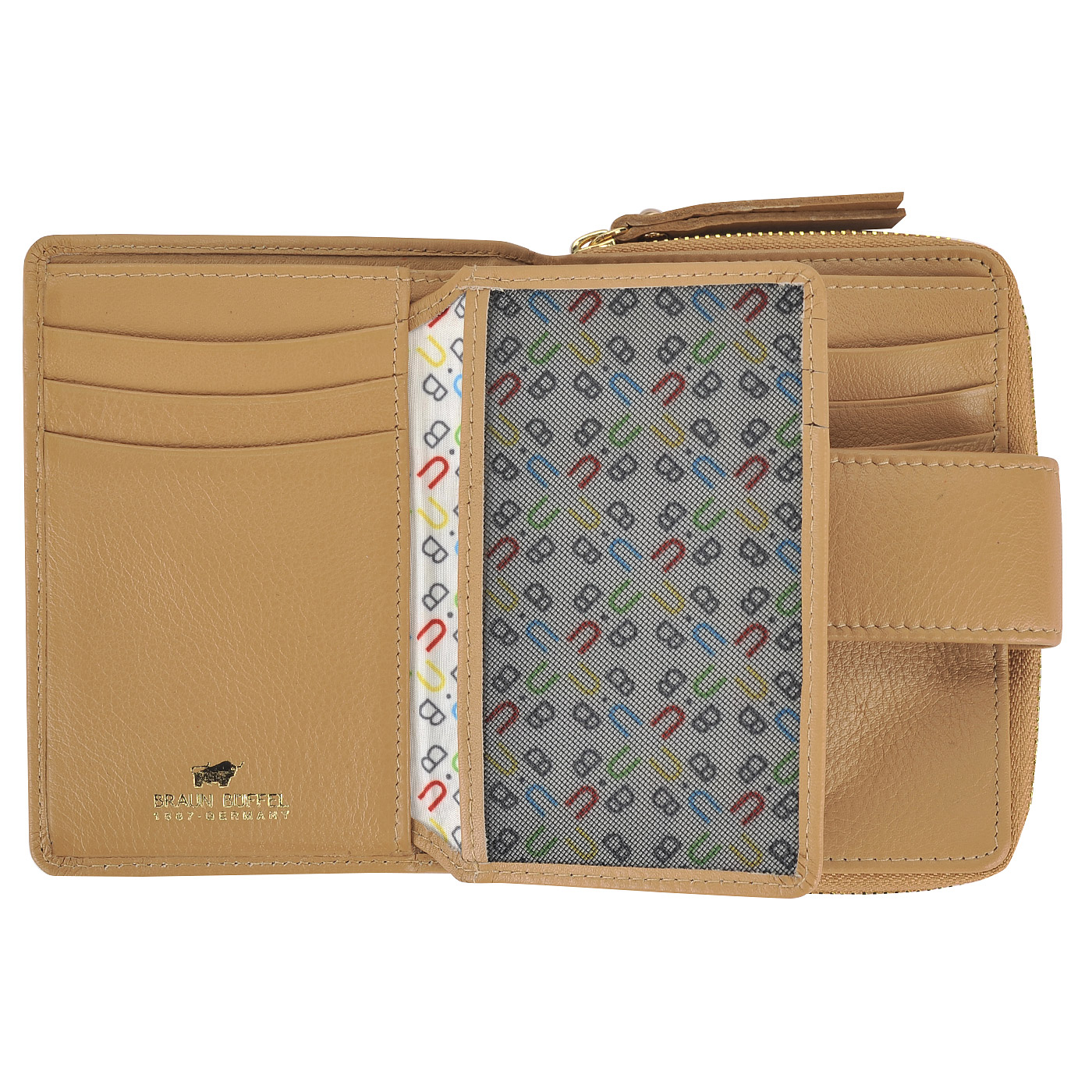 Бежевое женское портмоне из натуральной кожи Braun Buffel Miami