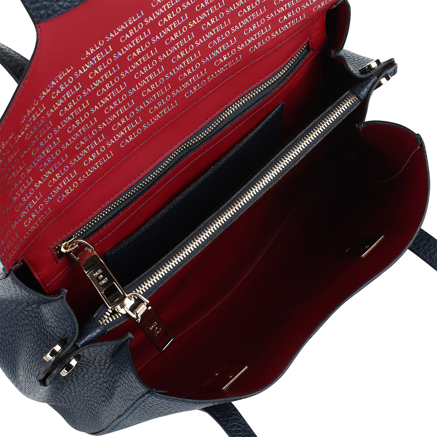Кожаная сумка с двумя отделами Carlo Salvatelli Cervino