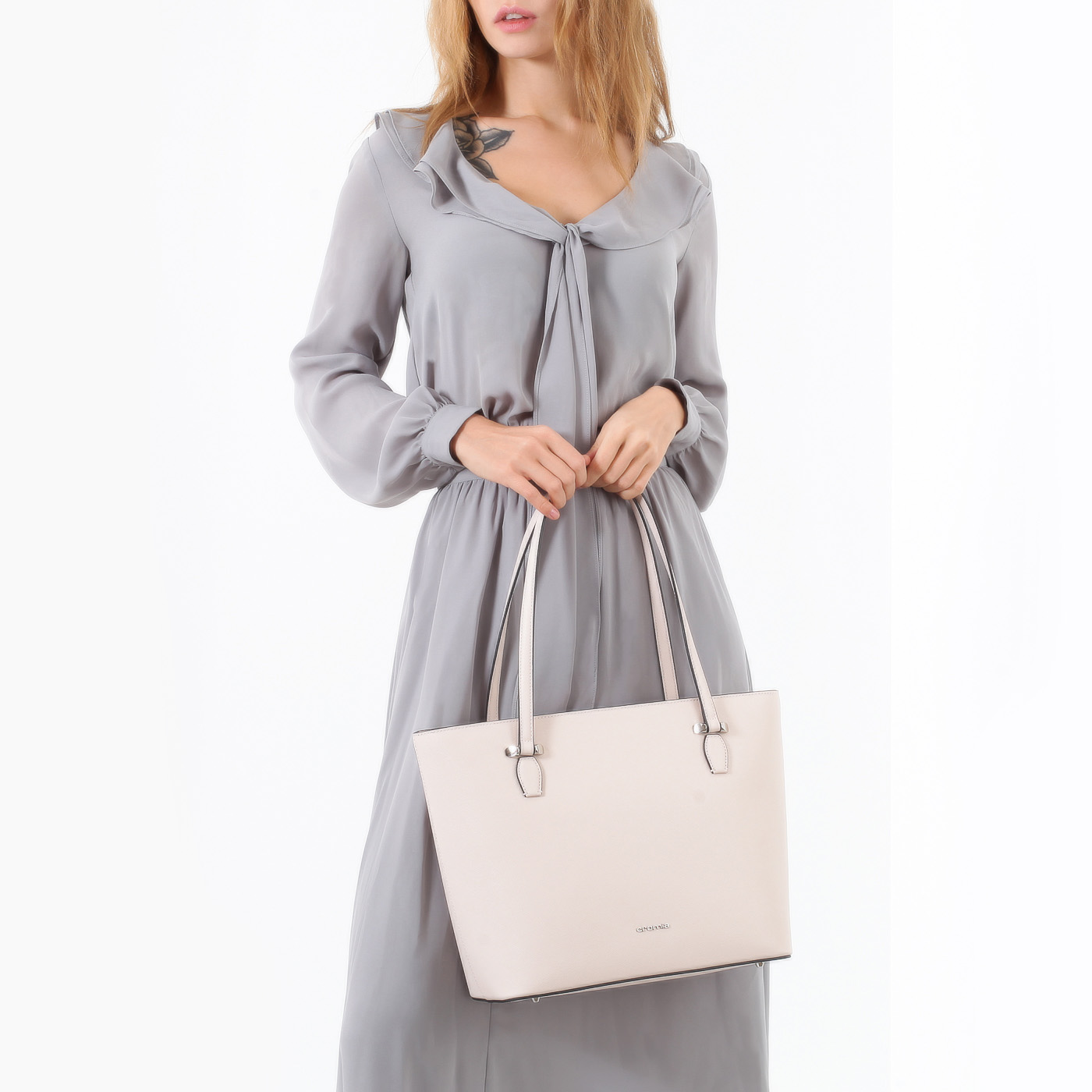 Сумка на молнии из сафьяна Cromia Perla