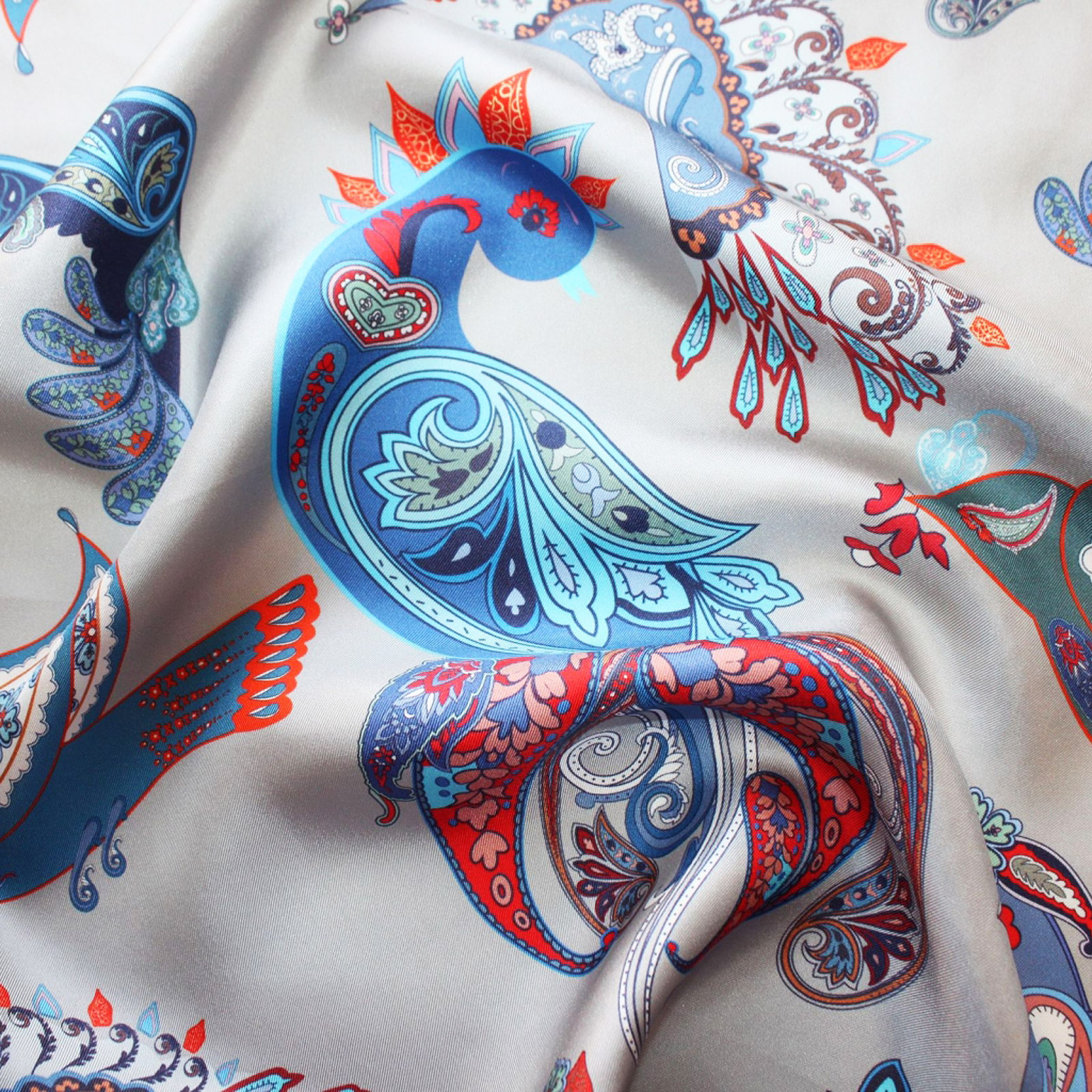 Шелковый платок с принтом Radical Chic Paisley bird