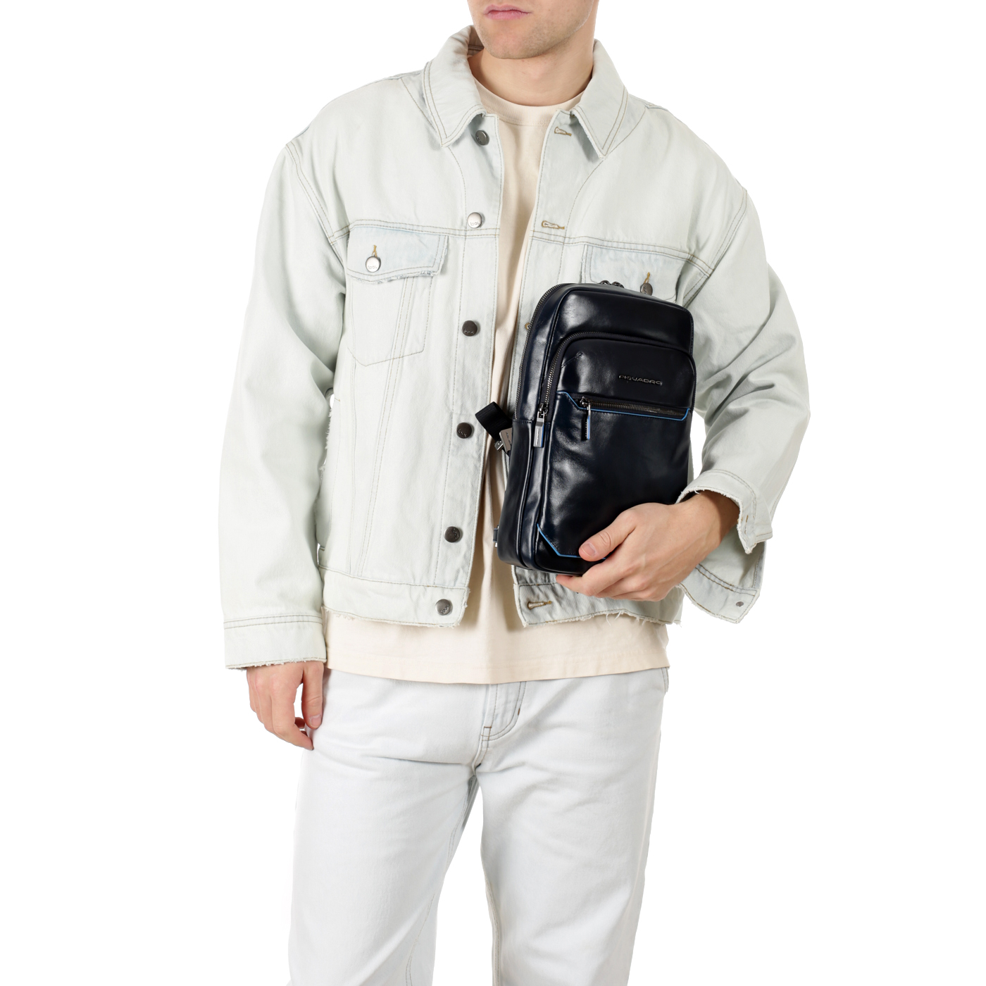 Однолямочный рюкзак Piquadro Blue square