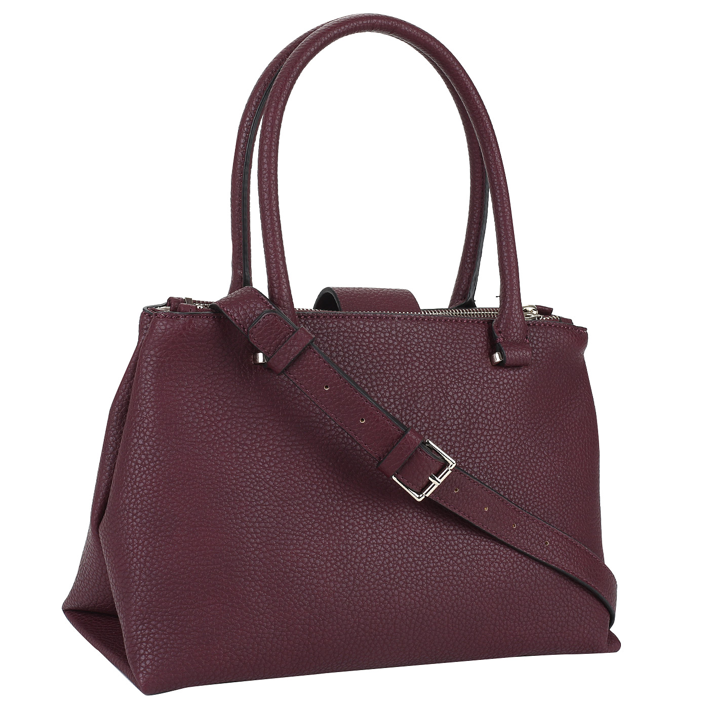 Бордовая сумка с тремя отделами Guess Caroline