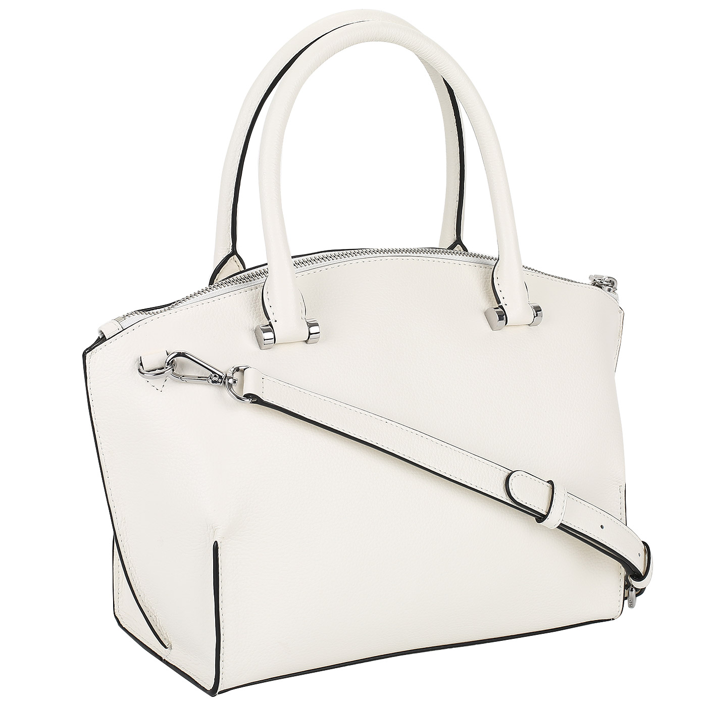 Белая кожаная сумка DKNY Elissa