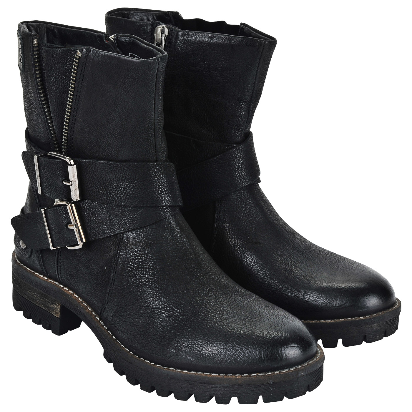 Женские полусапожки на молнии из натуральной кожи Pepe Jeans London Hellen