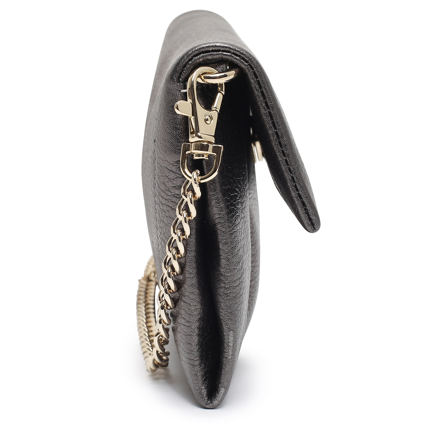 Кожаный клатч с цепочкой Aurelli Soft