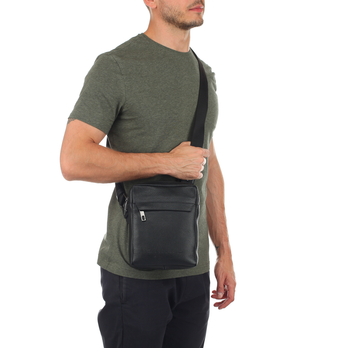 Сумка-планшет из черной кожи Ripani Urban