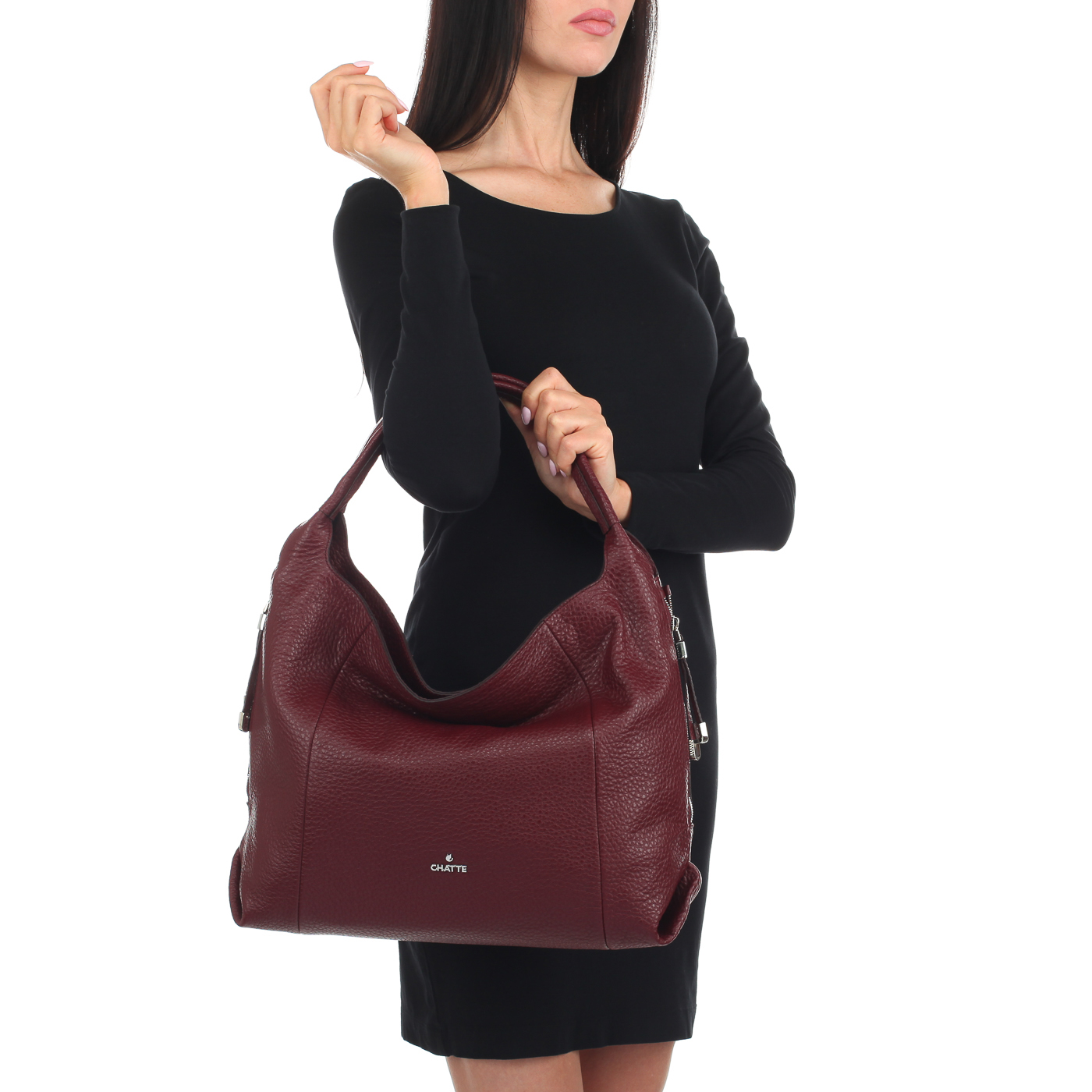 Вместительная кожаная сумка Chatte 