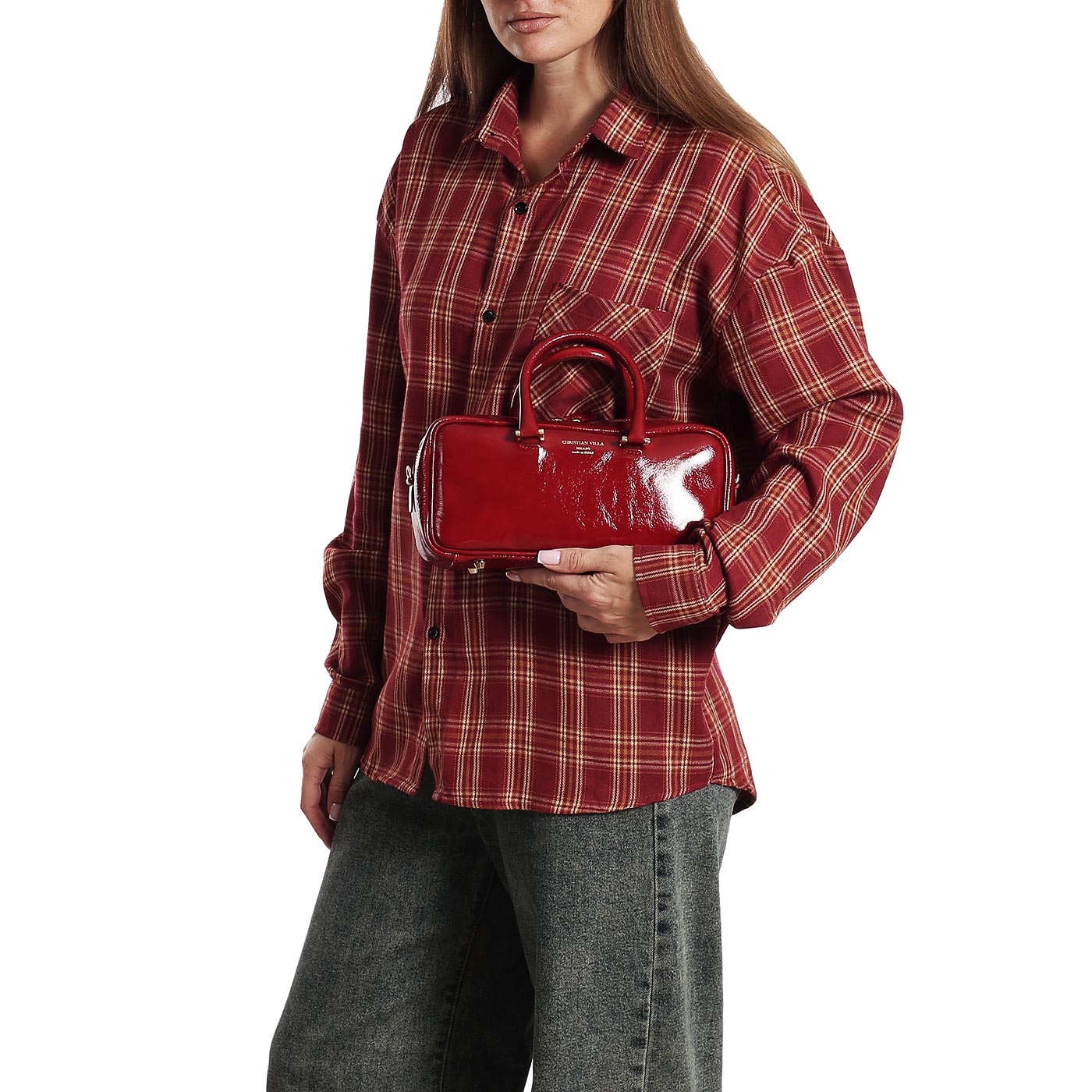 Кожаная сумка Christian Villa Athene Vernice