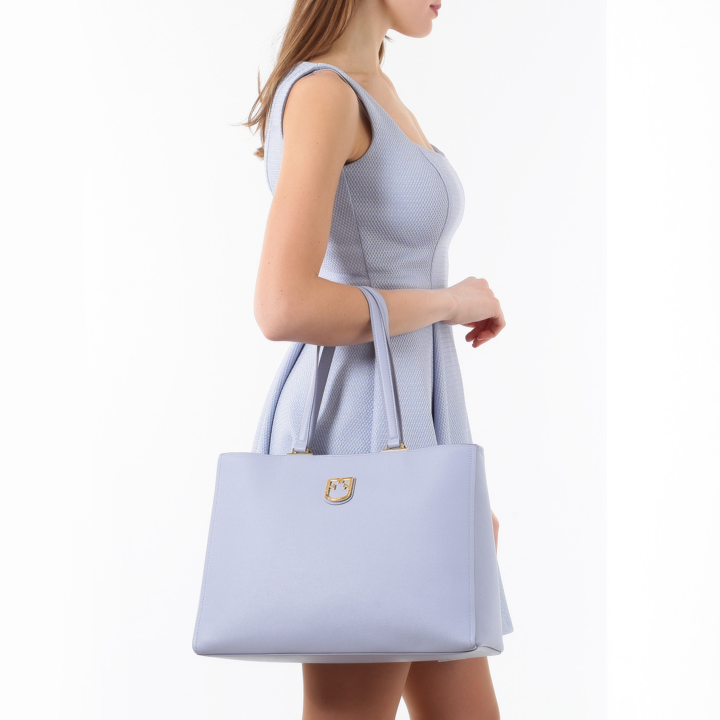 Тисненая кожаная сумка Furla Belvedere