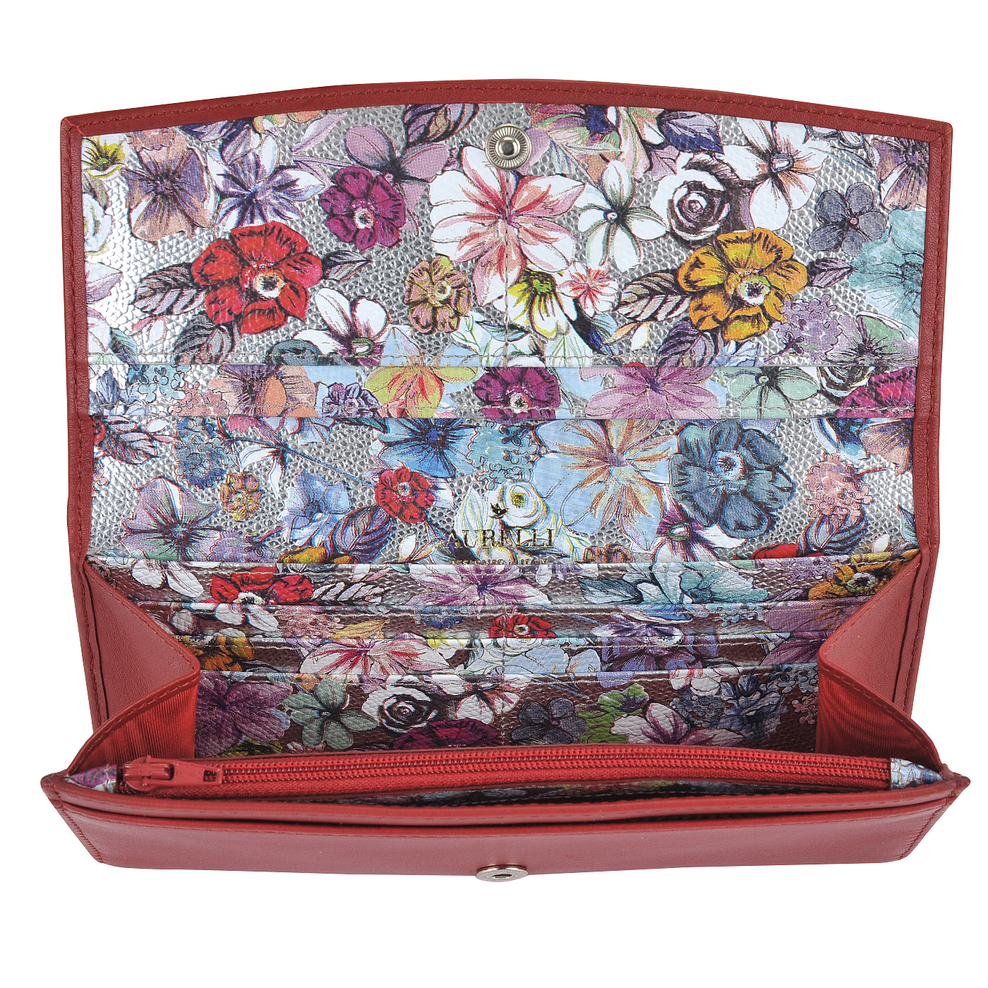 Женское кожаное портмоне с откидным клапаном Aurelli Luna fiore