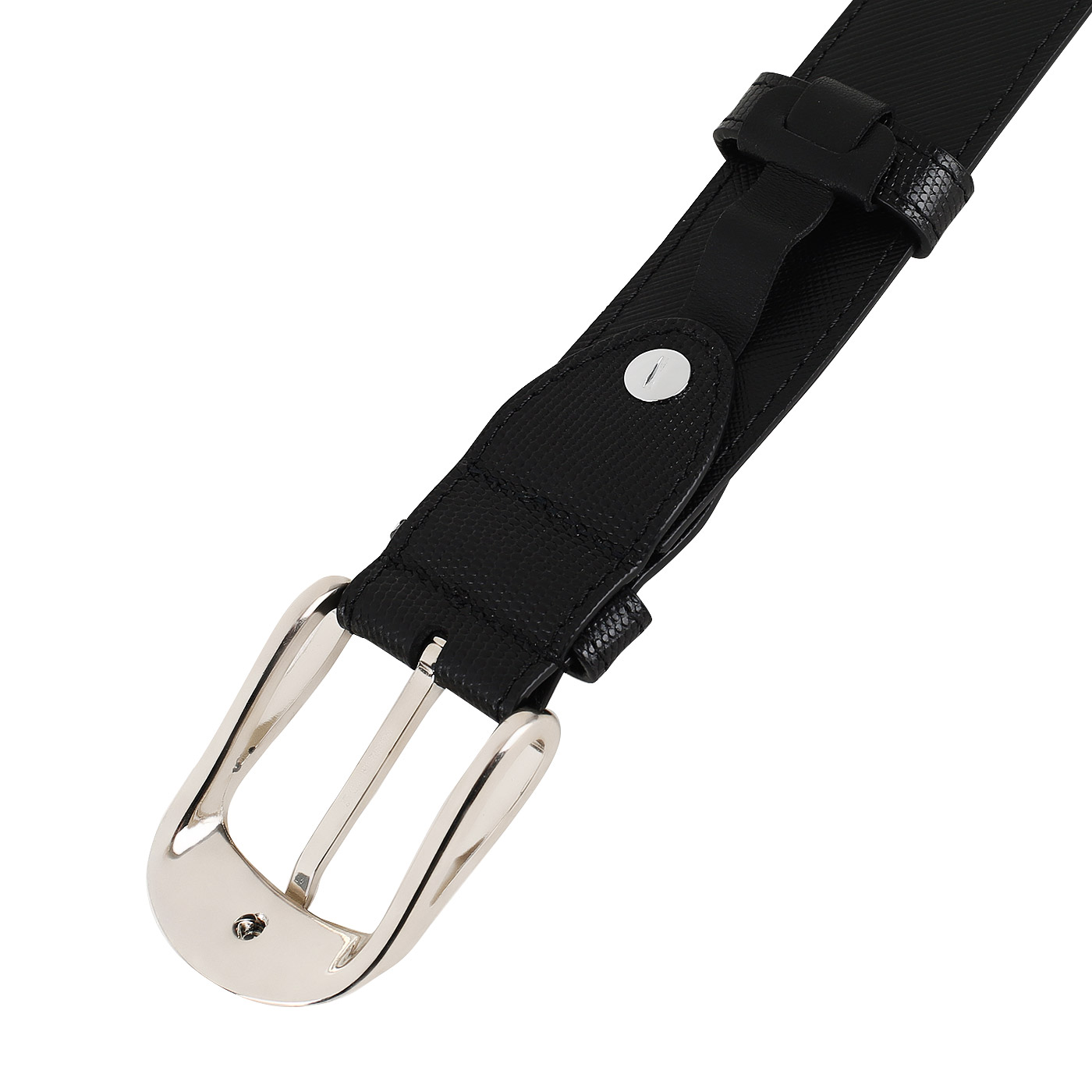 Фактурный ремень из черной кожи Neri Karra 